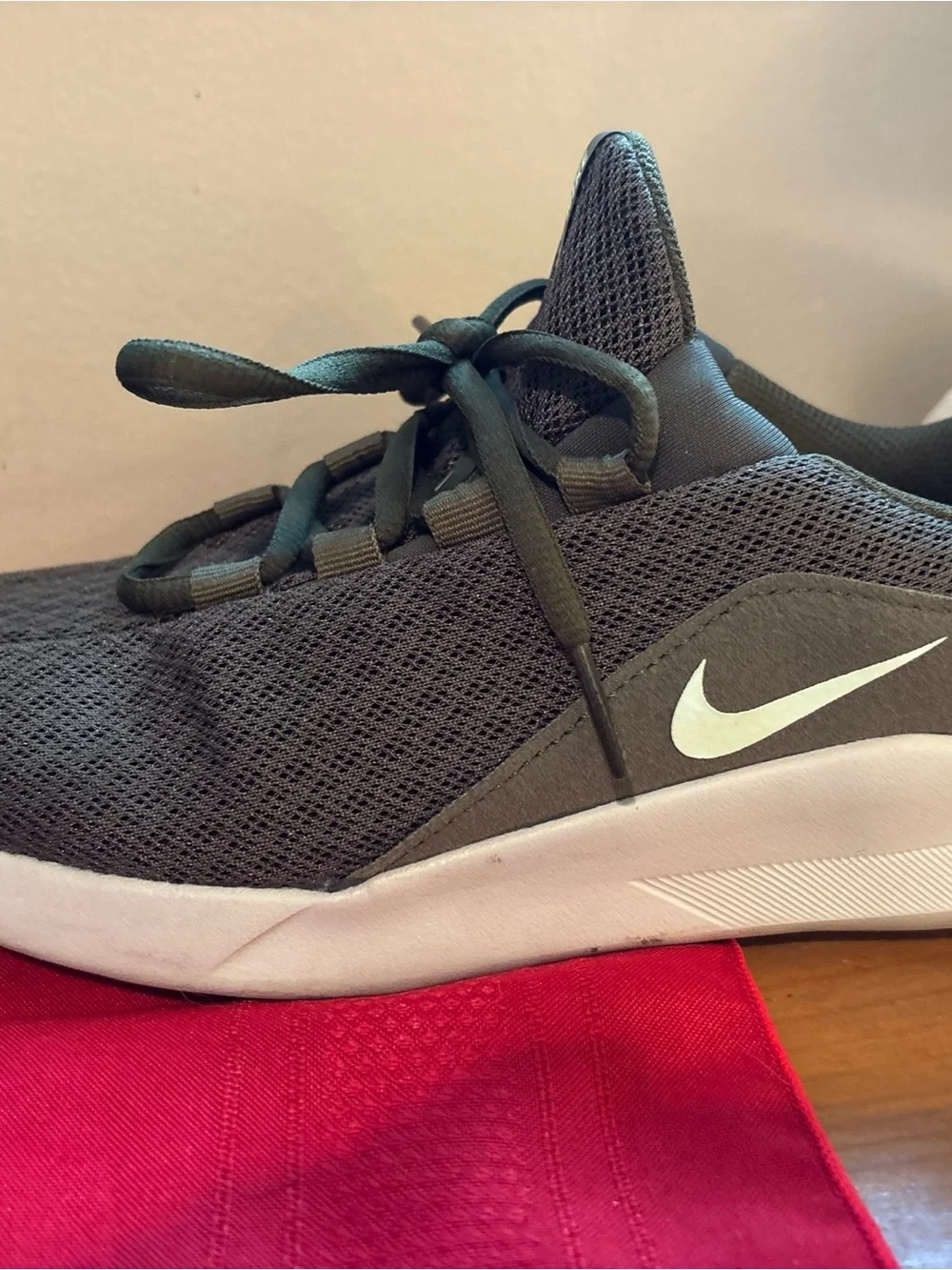 Nike olive green  Mesh Sneakers with White Sole